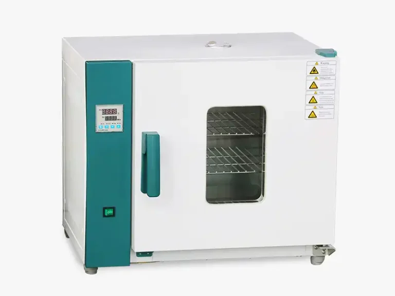 A DECENT horizontal drying oven with a digital controller, green accents, and a glass door with internal racks.