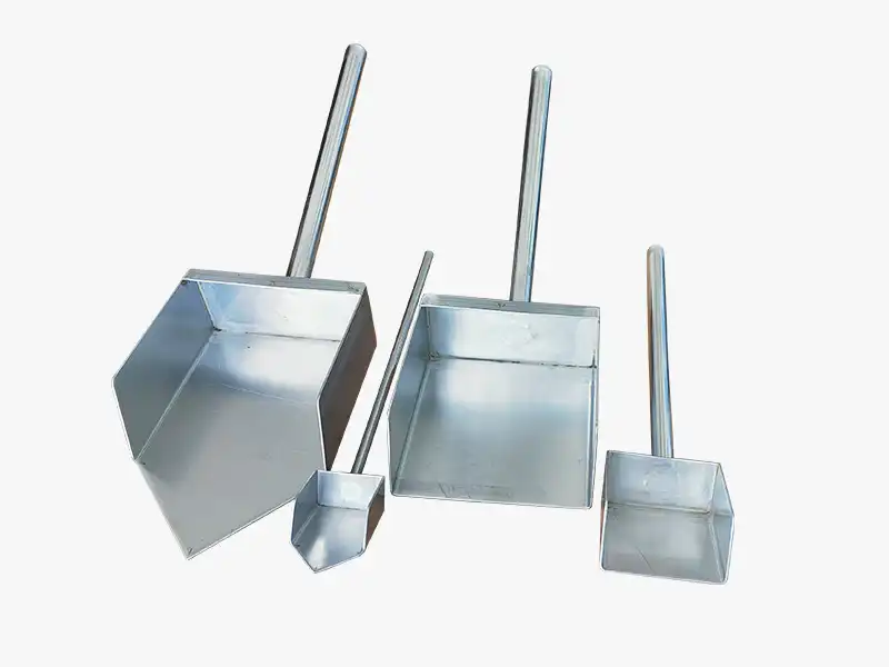 DECENT stainless steel sample scoop set in various sizes.