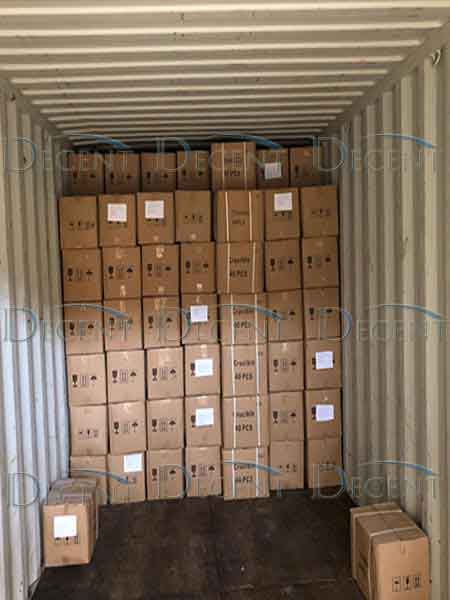 Cardboard boxes of DECENT clay crucibles