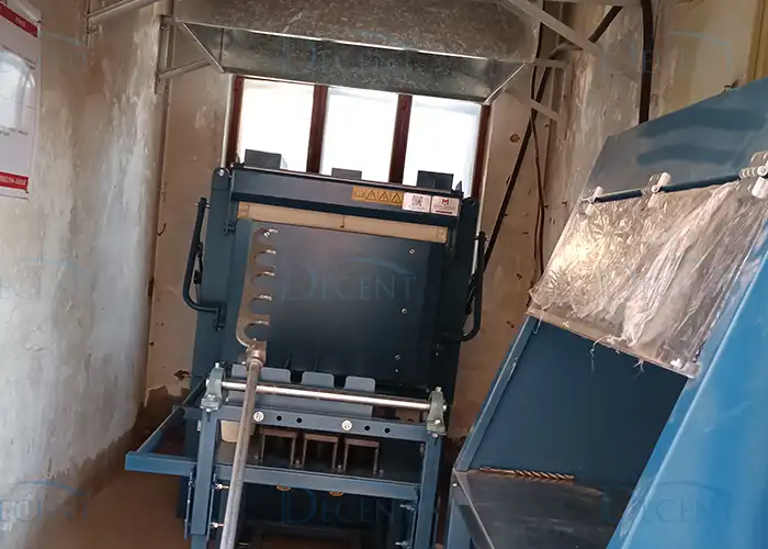 Gold mining equipment, including a furnace and a sample preparation table, used by Qingdao Decent Group in the Western Region of China.