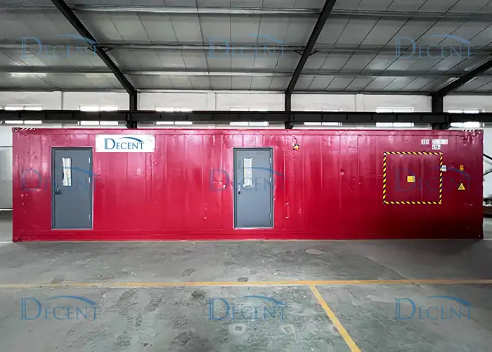 Qingdao Decent Group’s red mobile container lab, integrated with fire assay systems and sample preparation equipment, enables on-site mineral analysis in remote mining areas.