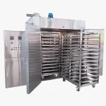 Large stainless steel DECENT Drying Oven DDO-2-4-5000N/E with open doors, revealing multiple drying trays and a separate control panel.