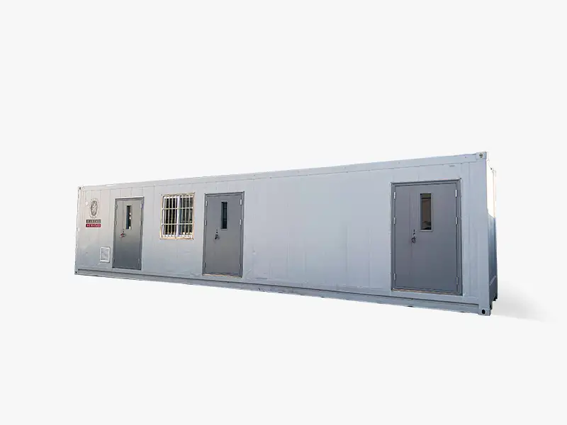 White DECENT mobile containerized sample prep laboratory customized for Bureau Veritas, highlighting its robust, shock-absorbing design.