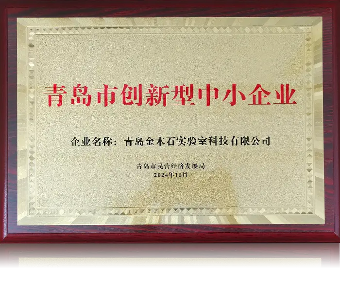 A framed certificate recognizing DECENT as an "Innovative Small and Medium-sized Enterprise" in Qingdao, issued in October 2024